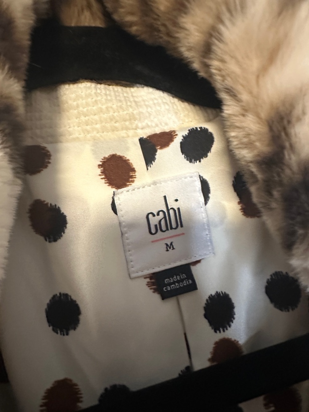 Cabi fall 2025 leopard coat  NWT Faux Fur Leopard Print Jacket - Tan/White - Picture 3 of 3